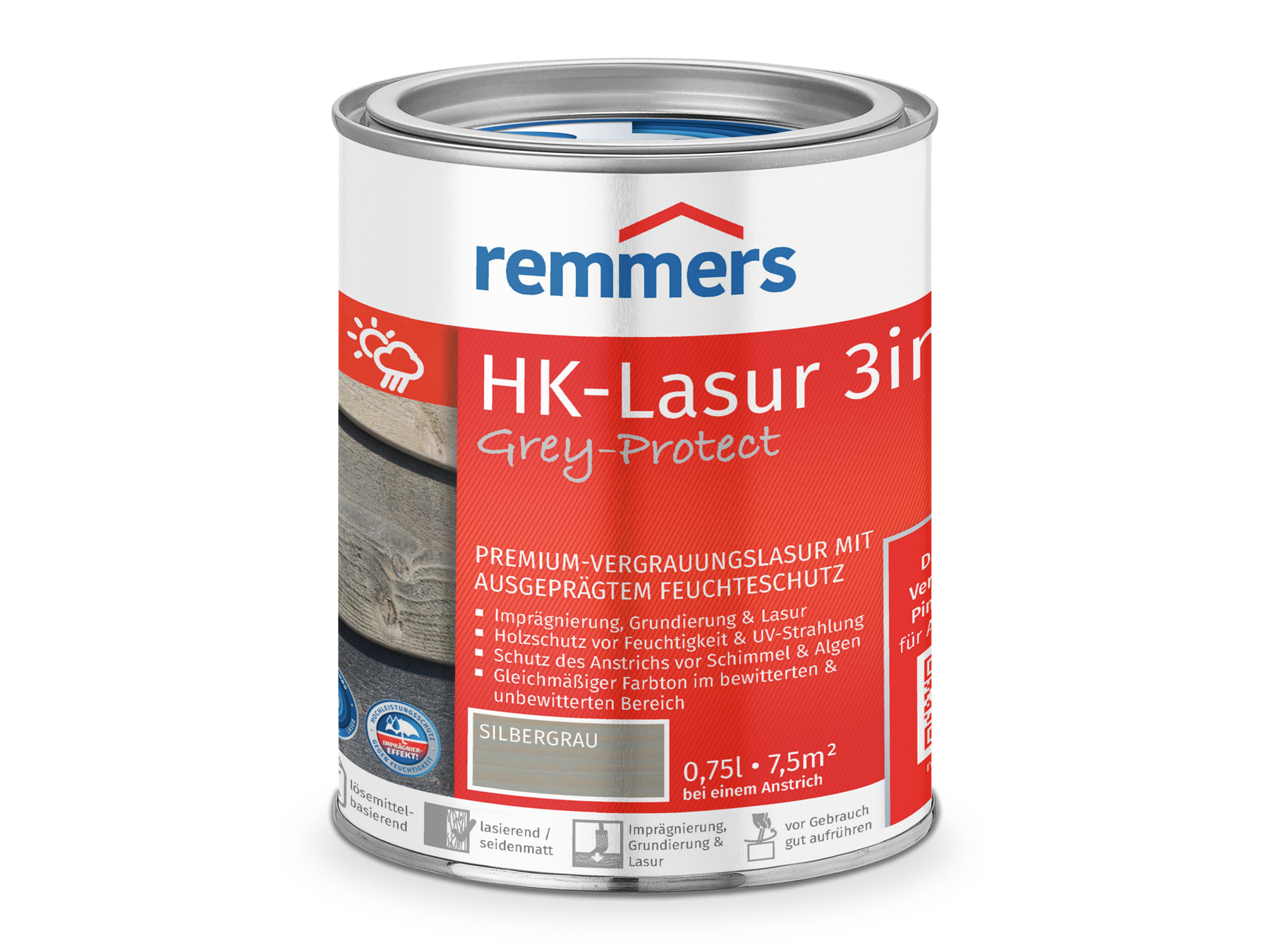 Remmers HK-Lasur 3in1 Grey-Protect Holzlasur 0,75 l