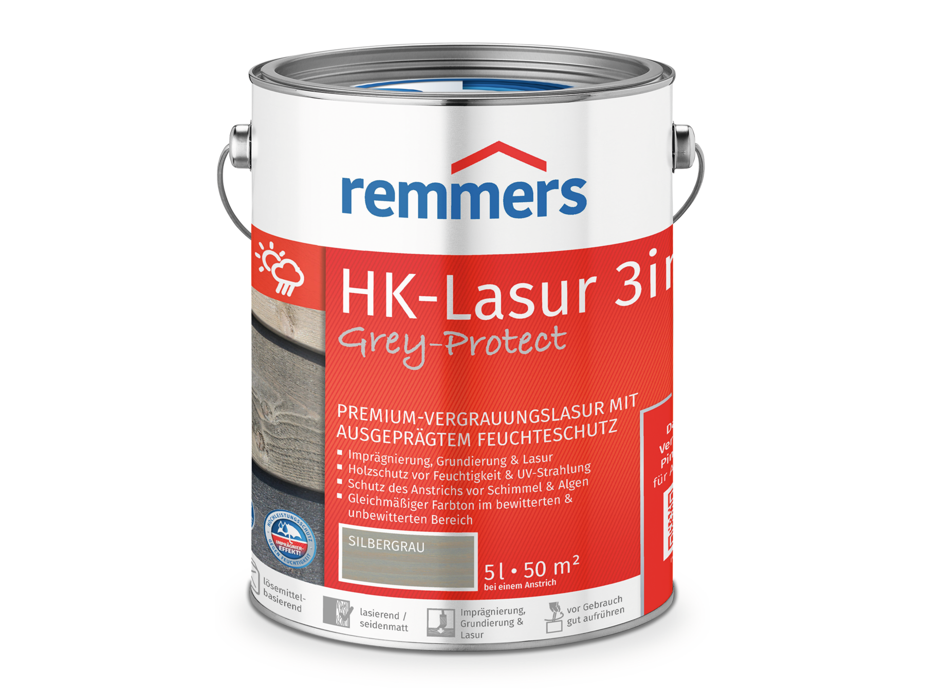 Remmers HK-Lasur 3in1 Grey-Protect Holzlasur 5 l