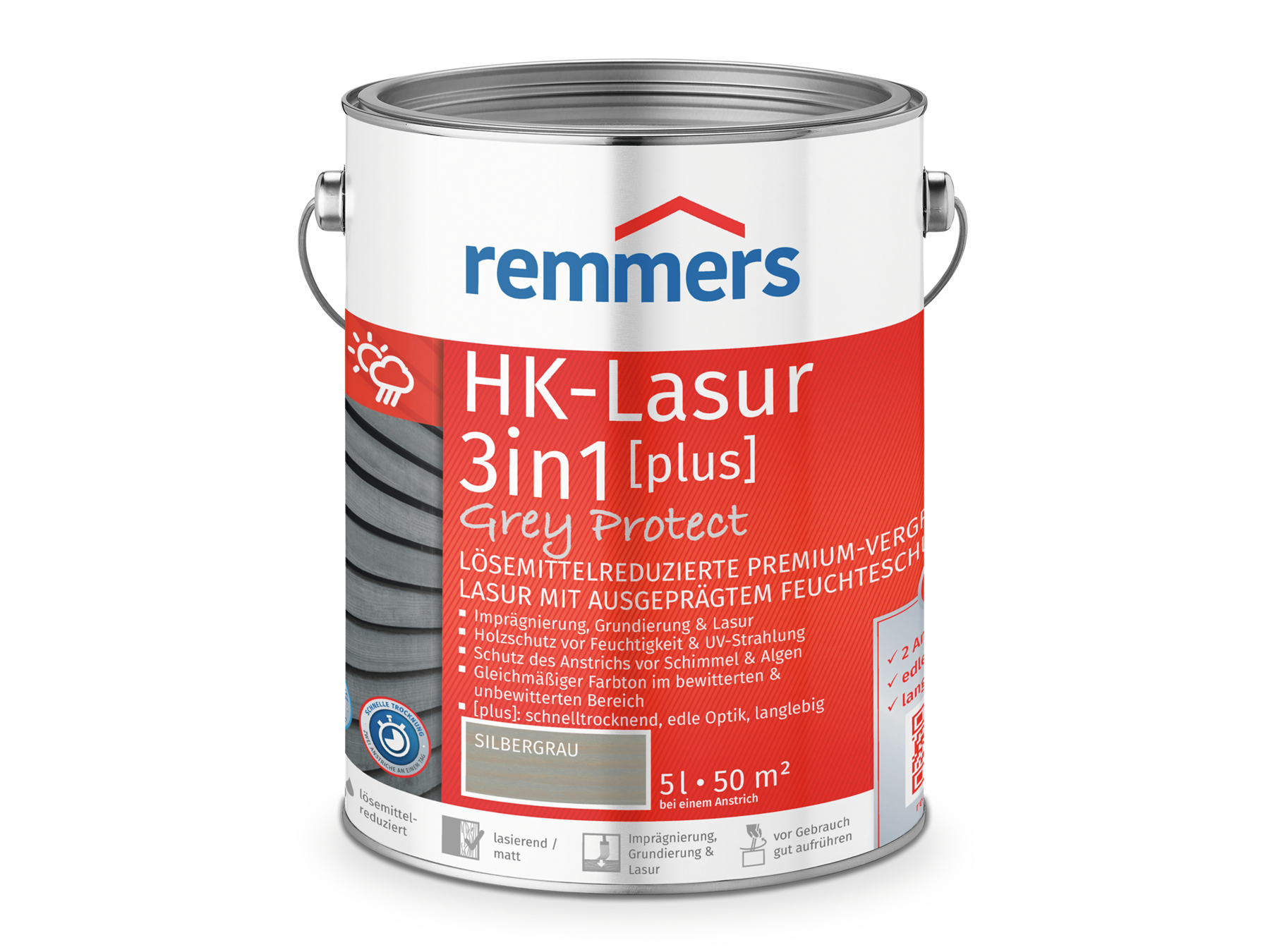 Remmers HK-Lasur 3in1 Grey Protect [plus] Holzlasur 5 l