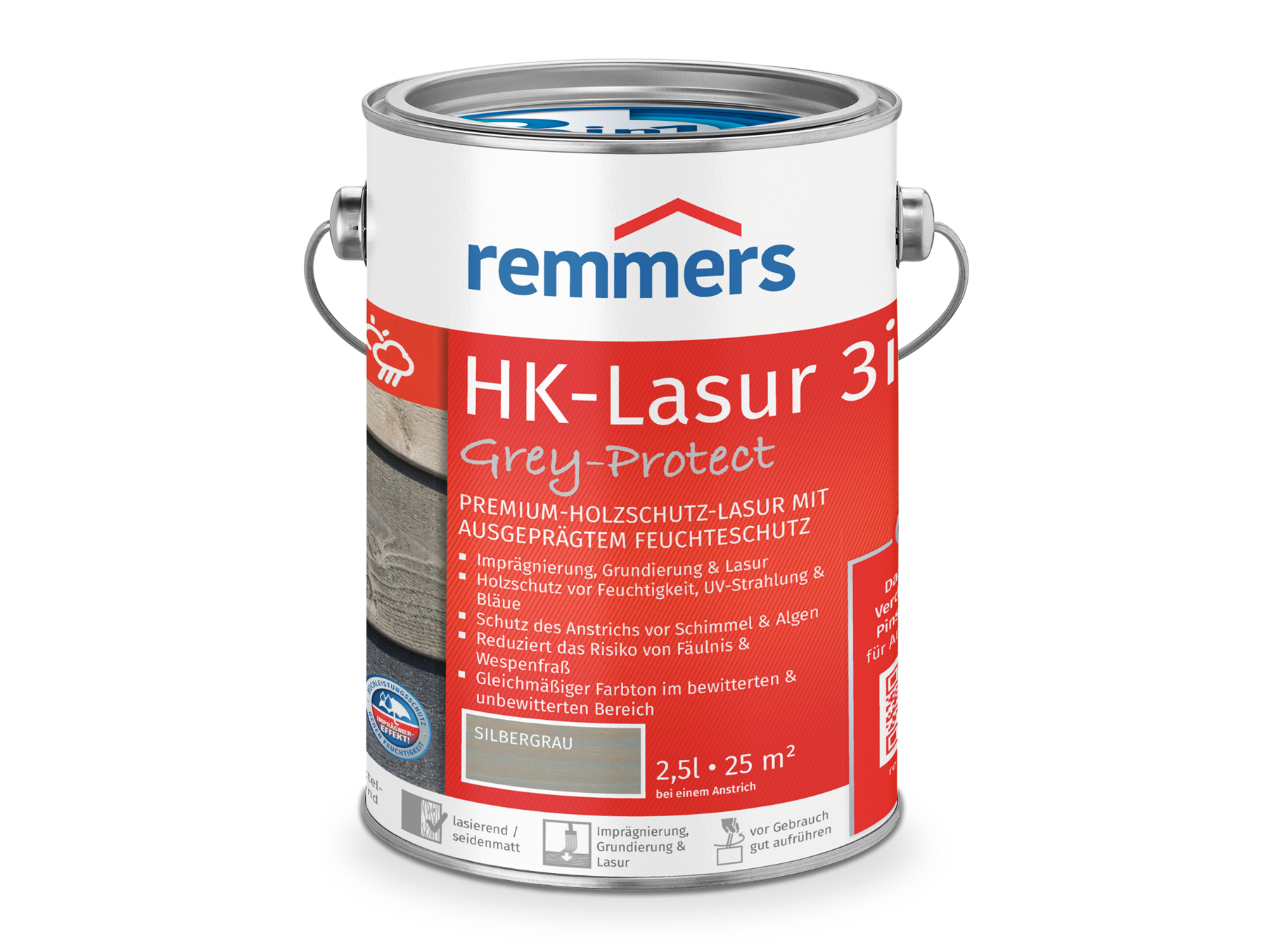 Remmers HK-Lasur 3in1 Grey-Protect Holzlasur 2,5 l