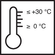 Application temperature: min. 0 °C max. 30 °C