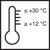 Application temperature: min. 12 °C max. 30 °C