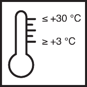 verwerkingstemperatuur min. 3°C max. 30°C