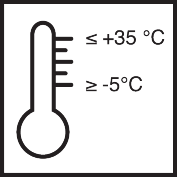 температура применения от -5 °C до 35 °C
