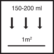 Approx. 150 ml - 200 ml / m² per layer applied