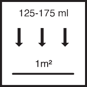 Approx. 125 ml - 175 ml / m² per layer applied