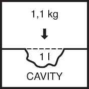 1.1 kg / l void